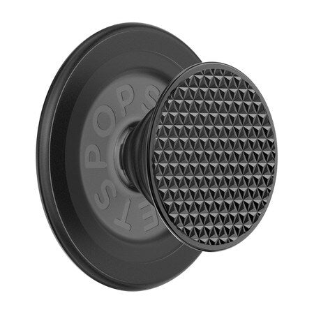 PopGrip pour MagSafe rond avec anneau adaptateur triangulaire moleté noir