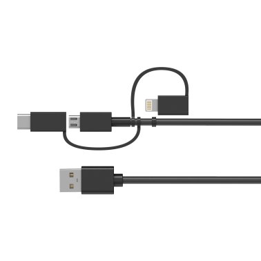 Otterbox 5,000 mAh 3-in-1 Portable Power Bank Mobile Charging Kit - Black