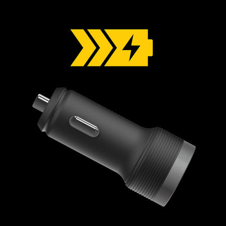 Premium Pro Power Delivery Car Charger with USB-C to Lightning Cable 6ft Nightshade Black