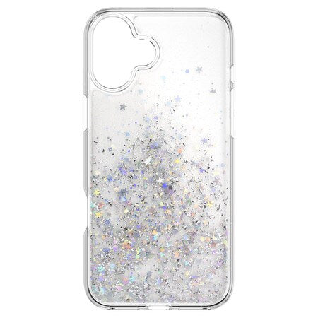 Coque transparente Starfield 3D Glitter pour iPhone 16 Plus