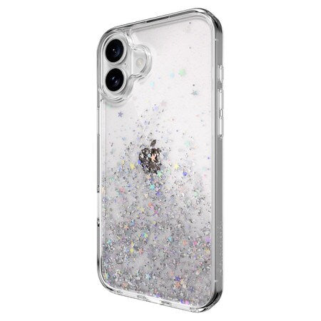 Coque transparente Starfield 3D Glitter pour iPhone 16 Plus
