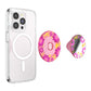 PopGrip pour MagSafe rond avec anneau adaptateur rose en relief