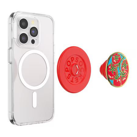 PopGrip pour MagSafe rond avec bague d'adaptation Tomate Rosso