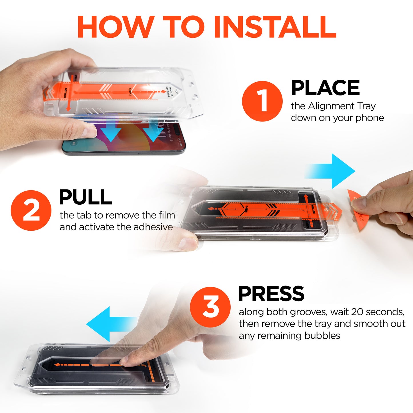 iPhone 16 Pro HyperGear HD Tempered Glass Screen Protector w/ Easy Installation Applicator Tray